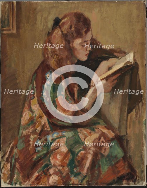 Girl Reading, 1921-1922. Creator: Magnus Enckell.