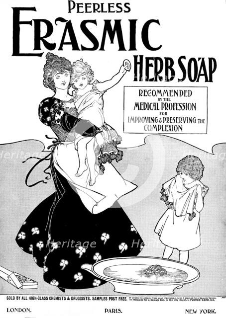 Advertisement for Erasmic Herb Soap, 1898. Creator: Unknown.