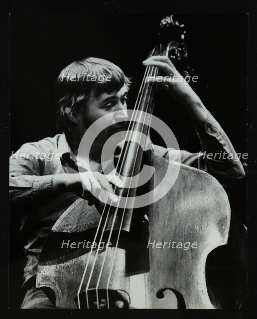 Double bassist Ron Mathewson playing at the Forum Theatre, Hatfield, Hertfordshire, 23 January 1982. Artist: Denis Williams