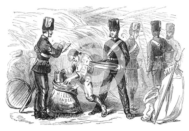 The Volunteer Review: serving out the feeds, 1871. Creator: Unknown.