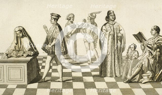 Italian costume of the 15th century, (19th century).  Creator: Unknown.