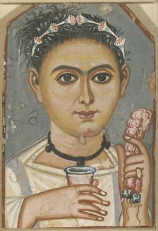 Boy with a Floral Garland in His Hair, ca 200-230. Artist: Fayum mummy portraits  