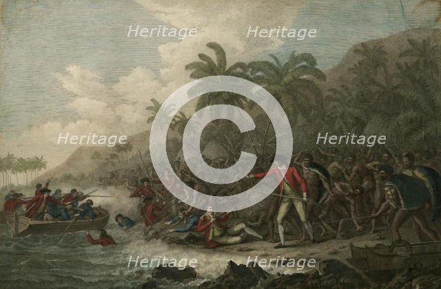 The Death of Captain James Cook on February 14, 1779, 1785. Artist: Webber, John (1751-1793)