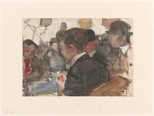 Men playing cards in a cafe, 1875-1934. Creator: Isaac Lazerus Israels.