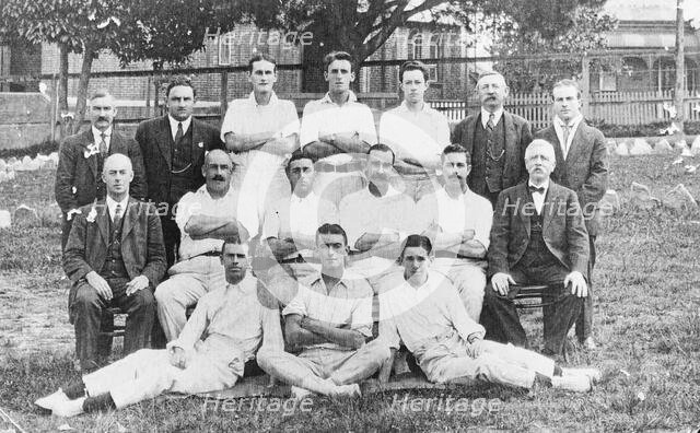 Eric Crew, middle back c1919. Creator: Murphy.