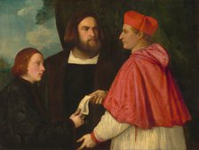 Girolamo and Cardinal Marco Corner Investing Marco, Abbot of Carrara, with His Benefice, c1520/1525. Creator: Anon.