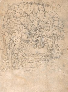 Krishna and Radha in a Grove (Recto), c1800. Creator: Unknown.