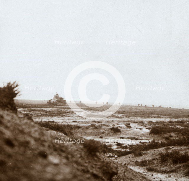 Advancing with tanks, c1914-c1918. Artist: Unknown.