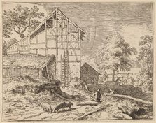 Cottage with Two Ladders, probably c. 1645/1656. Creator: Allart van Everdingen.