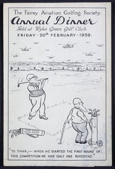 The Fairey Aviation Golfing Society Annual Dinner, British, 1959. Artist: Unknown