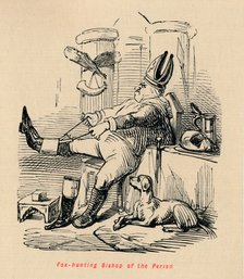 'Fox hunting Bishop of the Period', c1860, (c1860). Artist: John Leech.