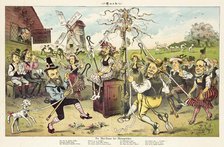 Cartoon from Puck, between 1880 and 1889. Creator: Frederick Burr Opper.