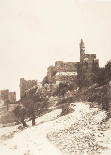 Jérusalem, Forteresse de David (citadelle), Face Ouest, 1854. Creator: Auguste Salzmann.