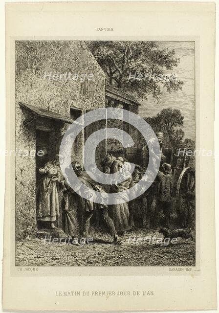 The Morning of the First Day of the Year, c. 1864. Creator: Charles Emile Jacque.