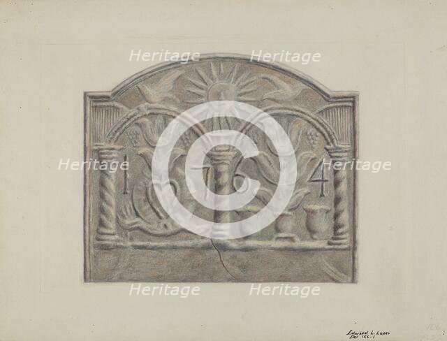 Pa. German Stove Plate, c. 1936. Creator: Edward L Loper.
