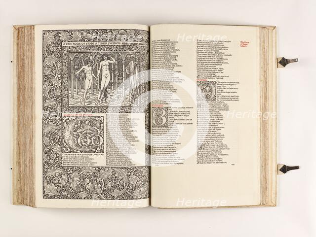 The Kelmscott Chaucer - The Works of Geoffrey Chaucer Now Newly Imprinted, 1896. Creator: Sir Edward Coley Burne-Jones.