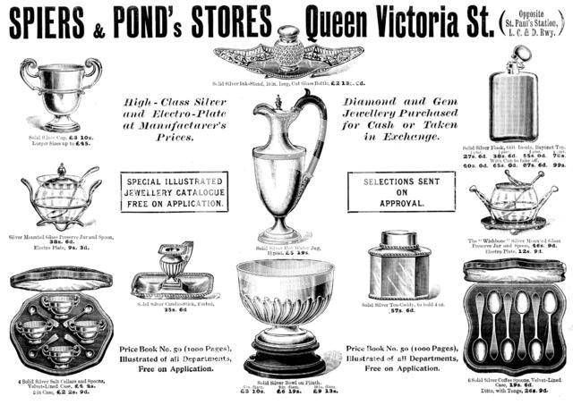 Advertisement for Spiers & Pound's Stores, 1898. Creator: Unknown.