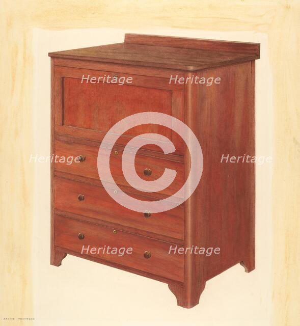 Bishop Hill Square Desk, 1939. Creator: Archie Thompson.