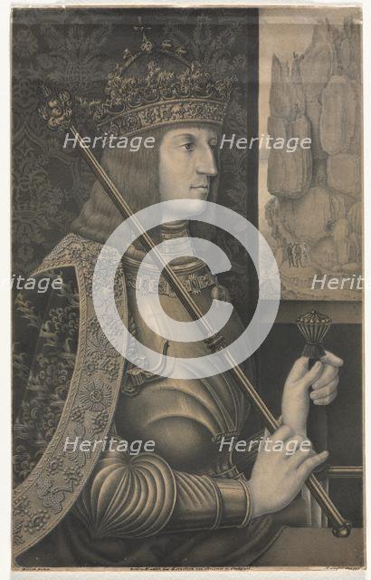 Portrait of Kaiser Maximilian I with Crown and Scepter, 1825. Creator: Florentin Lauter (German).