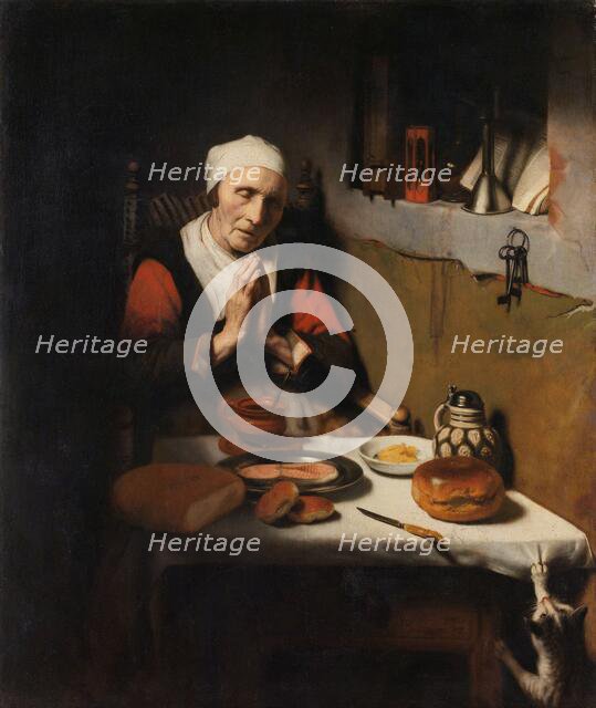 Old Woman Saying Grace, Known as ‘The Prayer without End’, c.1656. Creator: Nicolaes Maes.