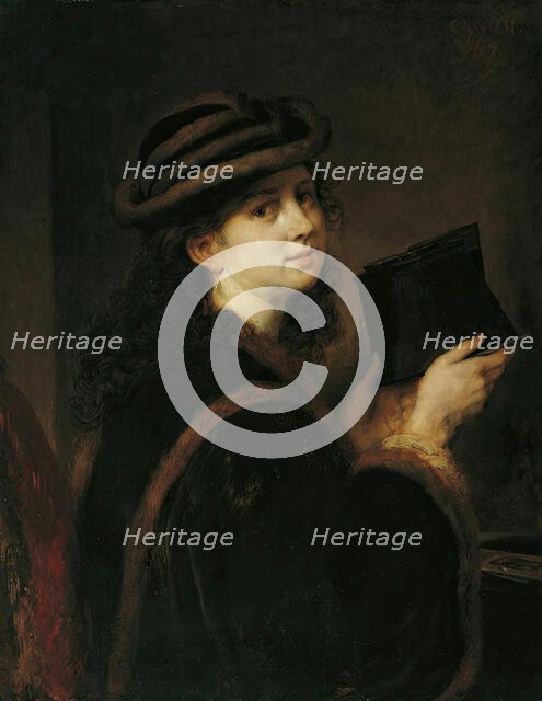 Girl with stereoscope, 1871. Creator: Hans Canon.