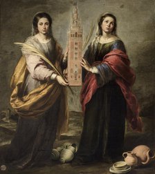 Saints Justa and Rufina, ca 1666. Creator: Murillo, Bartolomé Estebàn (1617-1682).