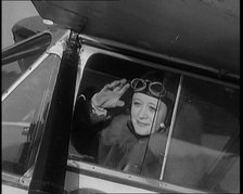 The Female Actor Ursula Jeans Climbing Into Her De Havilland Moth and Taking Off, 1929. Creator: British Pathe Ltd.