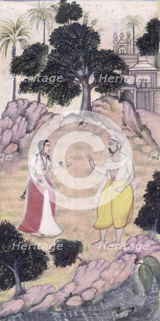 The lovers, Nala and Damayanti bidding farewell. Creator: Unknown.