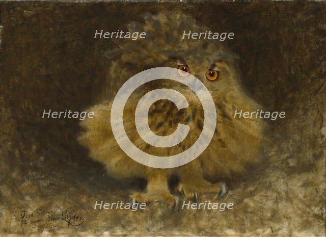 An Eagle Owl, 1905. Creator: Bruno Liljefors.