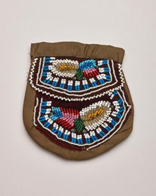 Bag With Stylized Floral Design, 1870-1910. Creator: Unknown.