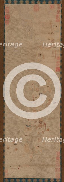 Eighteen Luohans Crossing a River, Ming dynasty, 16th-17th century. Creator: Unknown.