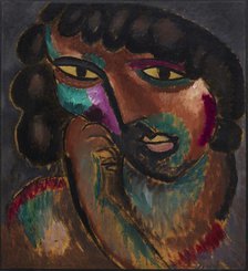 Head in Bronze Colors - Portrait of Sacharoff, 1913. Creator: Javlensky, Alexei, von (1864-1941).