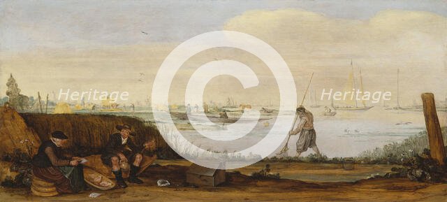 River Landscape with Boats and Fishermen. Creator: Arent Arentsz.