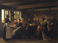Episode of a feast at Amager, 1854. Creator: Julius Exner.