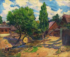 Landscape with Houses, 1920-1925. Creator: Gustav Mally.
