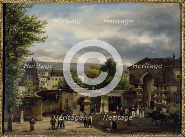 The barrier of rue Royale-Montmartre, 1823. Creator: Giuseppe Canella.