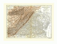 Map of Virginia, USA, c1900. Artist: Carl Hentschel.