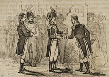 Cession of the territories of Louisiana from the Kingdom of Spain to France, 1803, (1851).  Creator: Unknown.