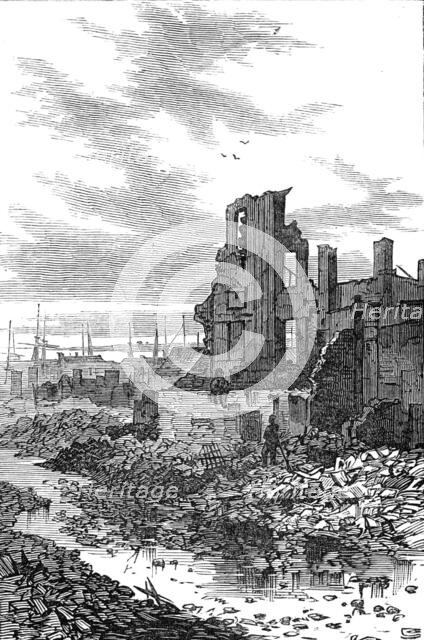 The Great Fire at Boston: Summer-Street, looking towards the harbour, 1872. Creator: Unknown.