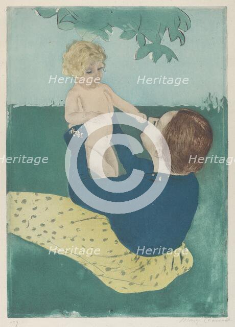 Under the Horse-Chestnut Tree, 1896-1897. Creator: Mary Cassatt.