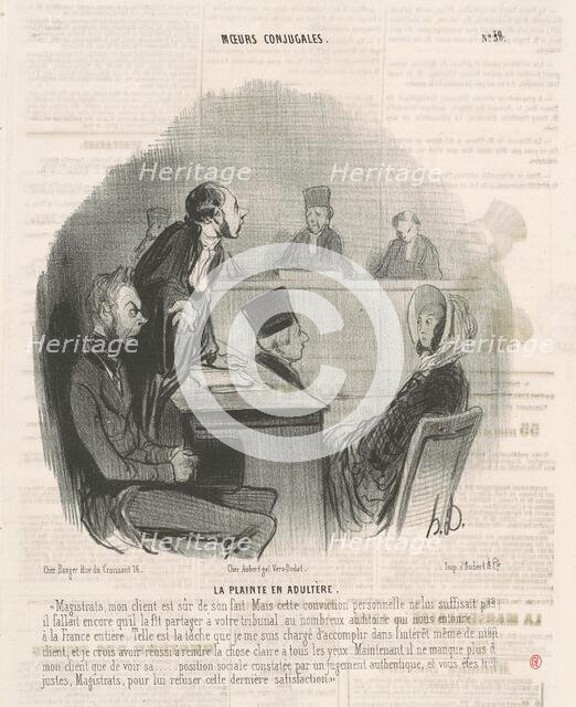 La plainte en adultère, 19th century. Creator: Honore Daumier.