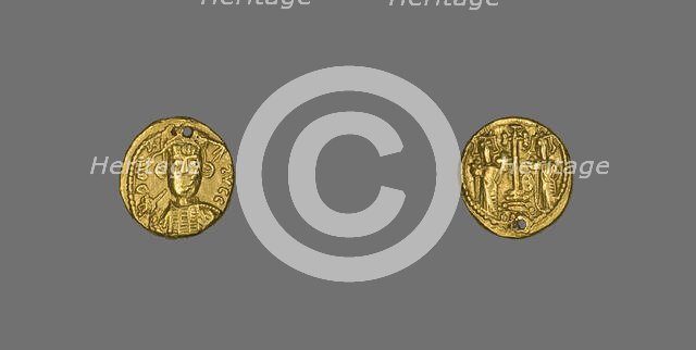 Solidus (Coin) of Constantine IV Pogonatus, 670-680. Creator: Unknown.