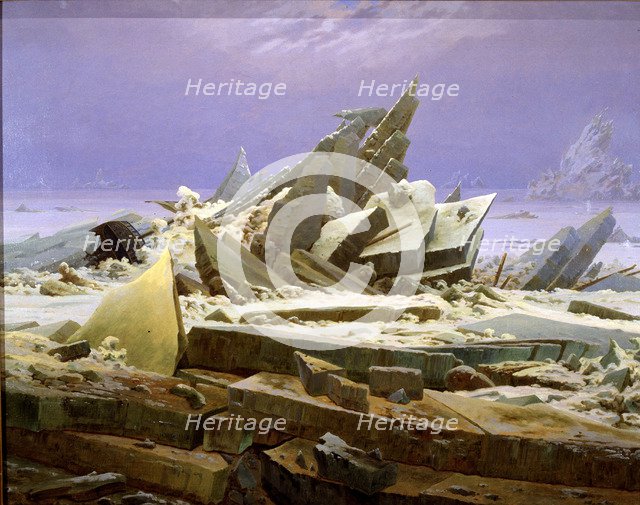 The glacial sea' or 'The wreck of the Esparanza ship' 1823, oil by Friedrich.