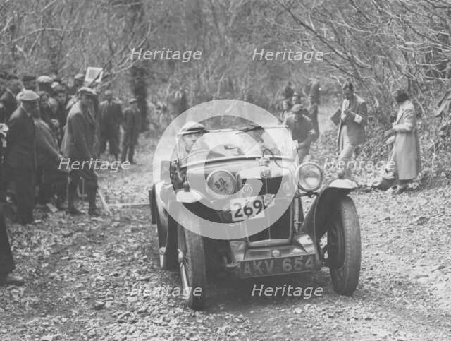 1935 MG PA Midget on the MCC Land's End Trial, 1939. Artist: Unknown