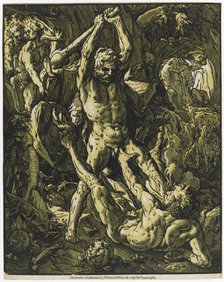 Hercules killing Cacus, 1588. Creator: Goltzius, Hendrick (1558-1617).