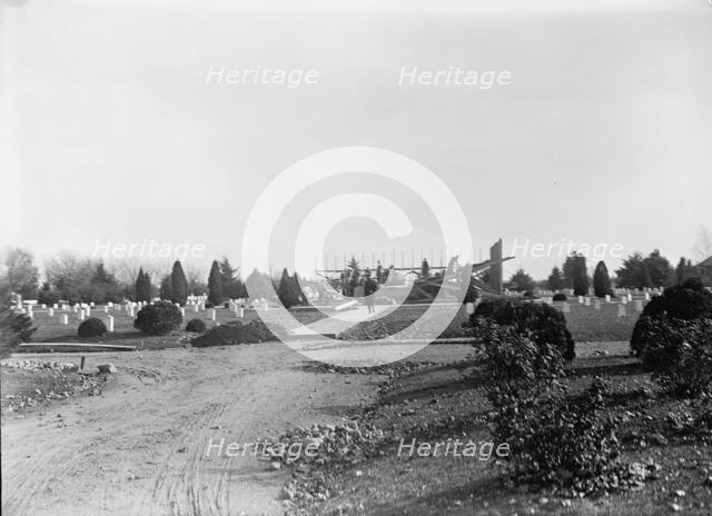 Confederate Monument, Arlington National Cemetery - 'Confederate Ground,' with Foundations..., 1912. Creator: Harris & Ewing.