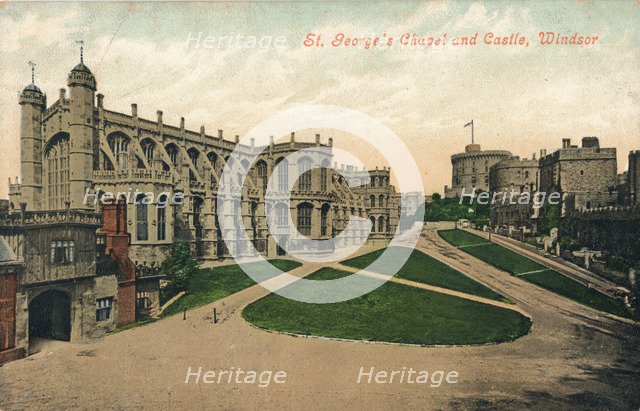 'St. George's Chapel and Castle, Windsor', c1910.  Artist: Unknown.