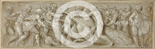 Putti with Peacocks and Musical Instruments, n.d. Creator: Workshop of Lattanzio Gambara Italian, c. 1530-157.