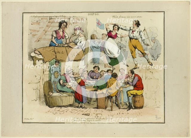 Plate from Illustrations to Popular Songs, 1822. Creator: Henry Thomas Alken.