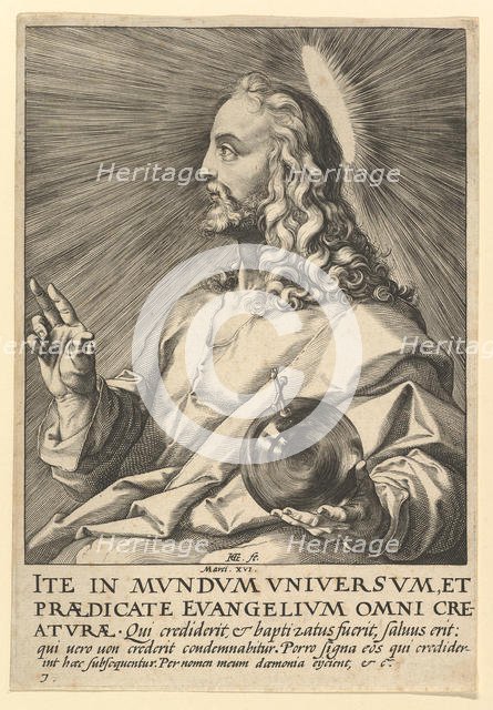 Christ, from Christ, the Apostles and St. Paul with the Creed, ca. 1589. Creator: Hendrik Goltzius.